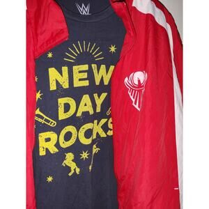 WWE The New Day Red Track Jacket & Navy Blue T-Shirt Lot Men's size 2XL